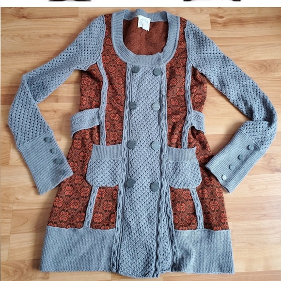 Lia Molly Grey / Rust long Sweater - Anthropologie - XS - Picture 3 of 8